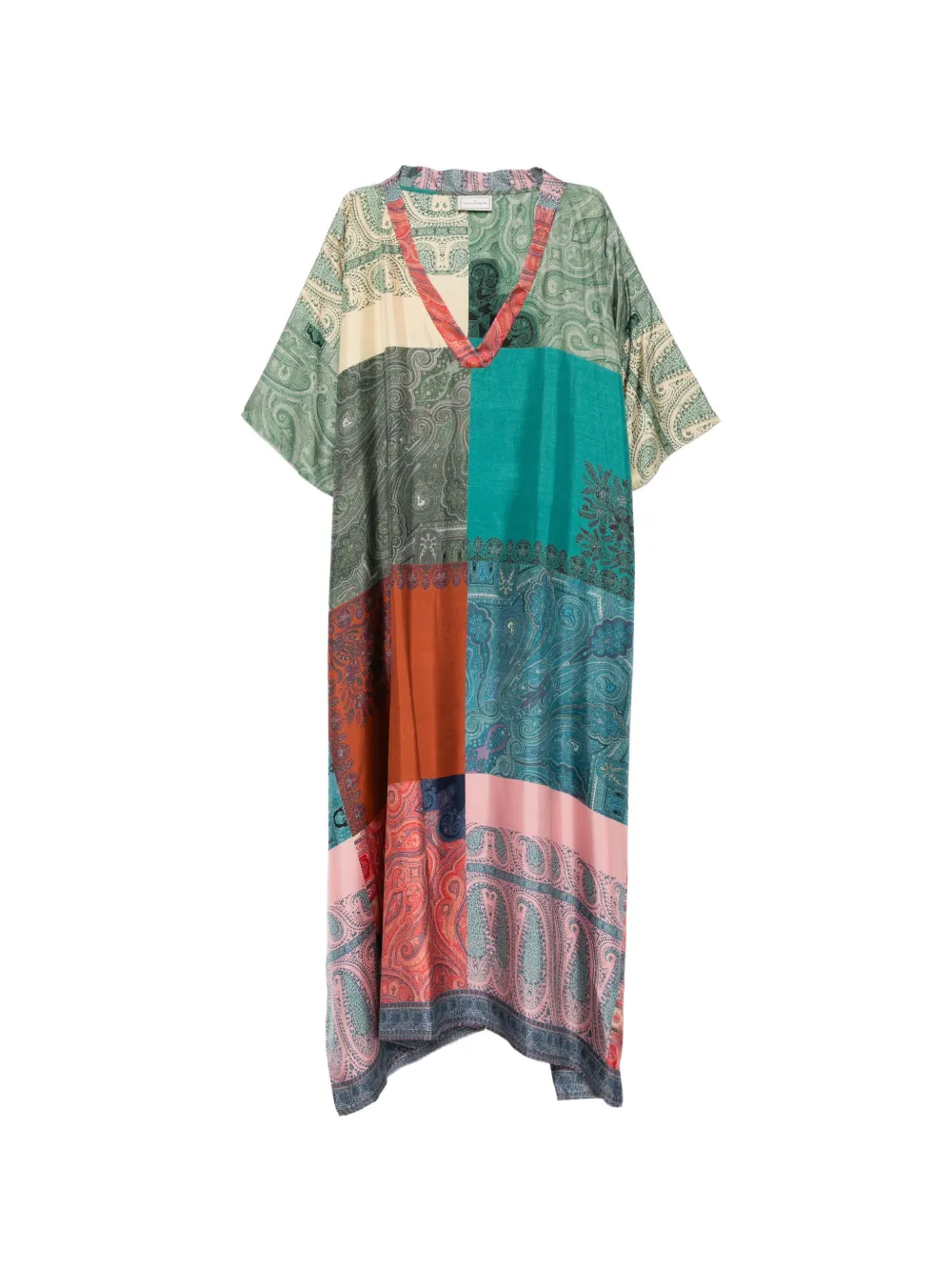 Pierre-Louis Mascia paisley-print patchwork maxi dress - Blu