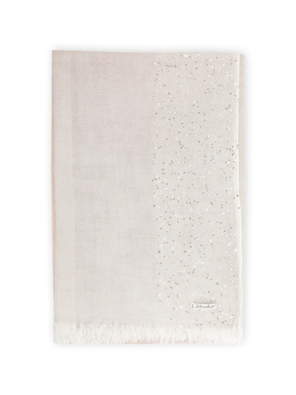 Faliero Sarti Dania sequin-embellished fringed scarf - Toni neutri
