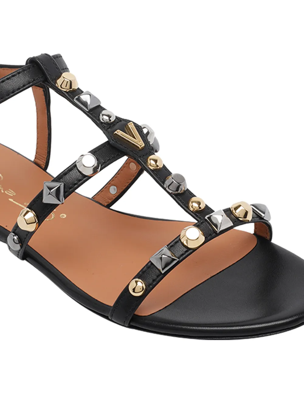 Via Roma 15 Sandalen verfraaid met studs Zwart