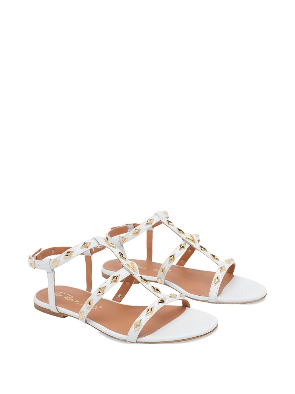 Via Roma 15 Sandalen verfraaid met studs Wit