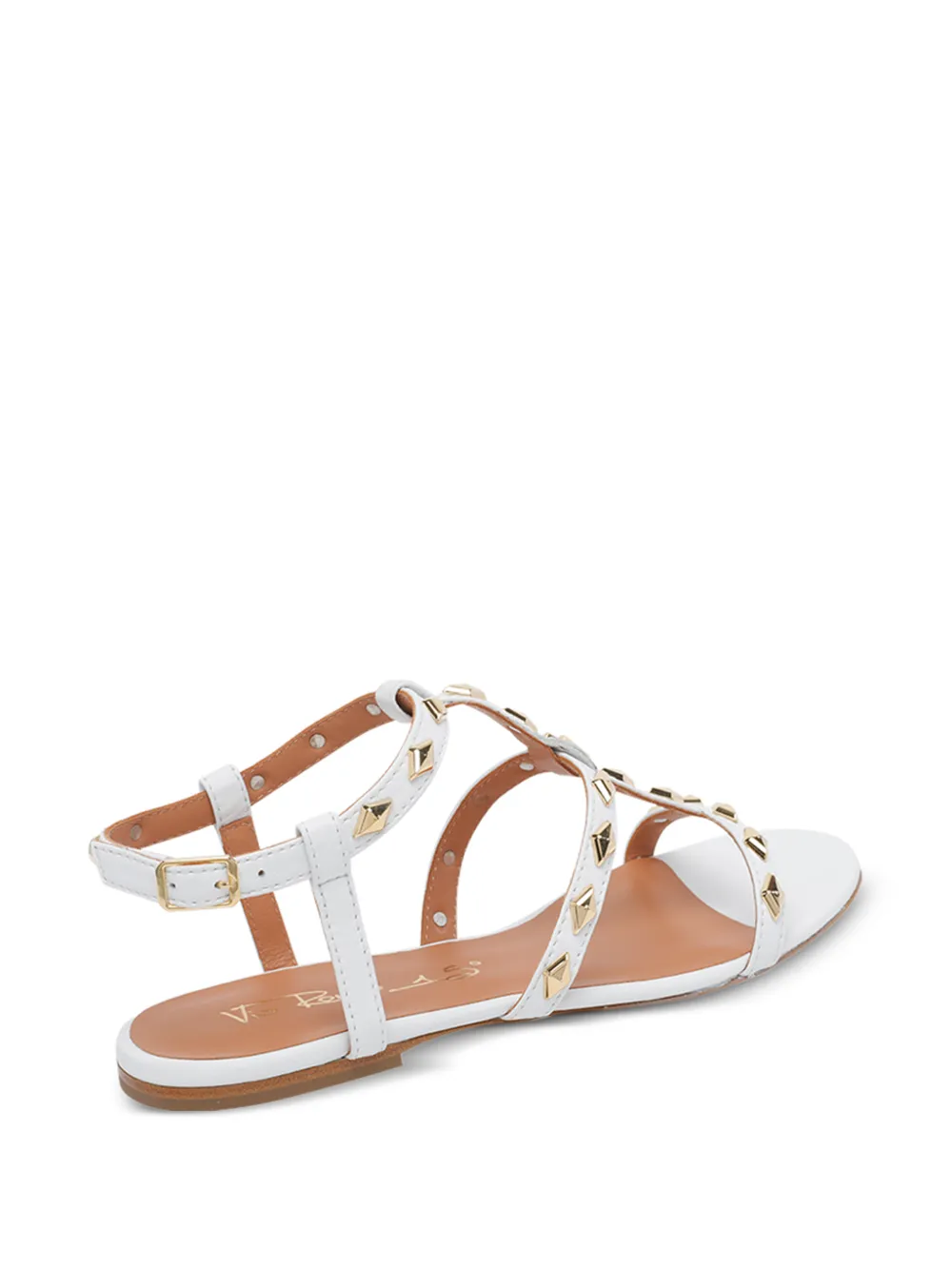 Via Roma 15 Sandalen verfraaid met studs Wit