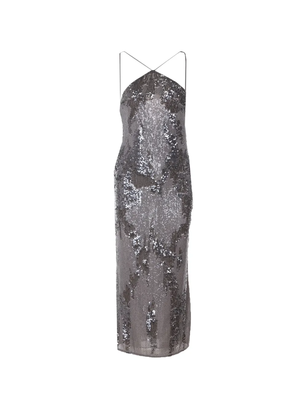 Patrizia Pepe sequined spaghetti-strap maxi dress - Grigio
