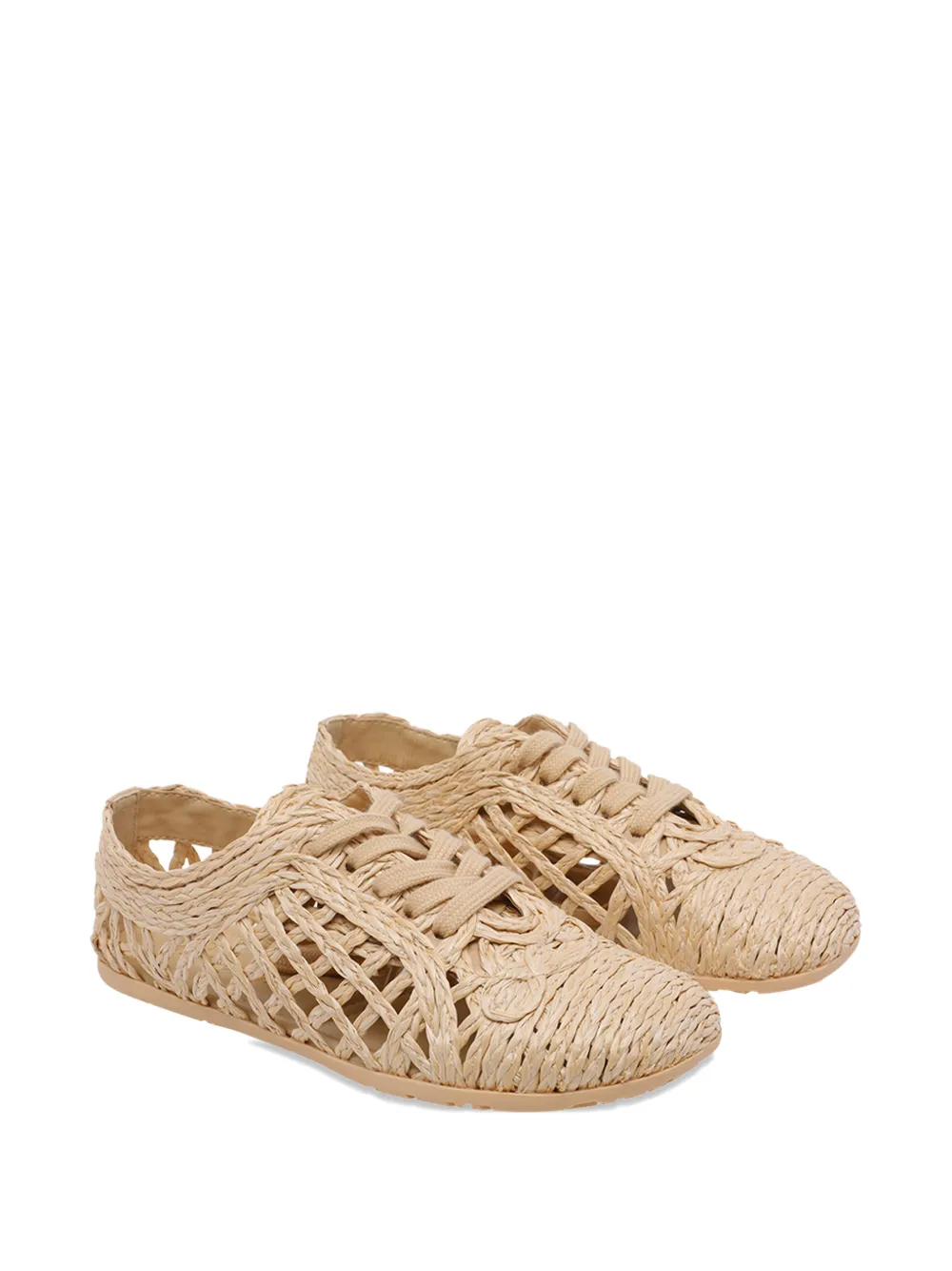 Paloma Barceló Palomitas Cora raffia sneakers Beige