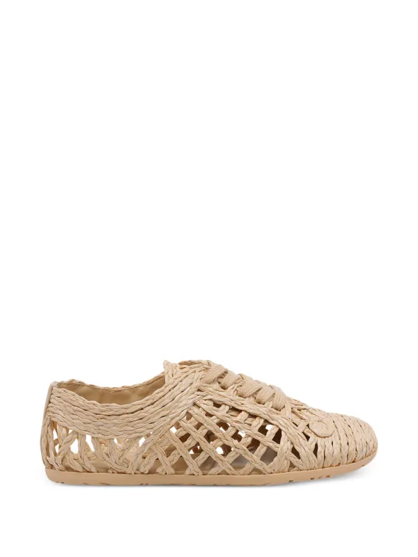 Paloma Barceló Palomitas Cora Raffia Sneakers | Neutrals | FARFETCH