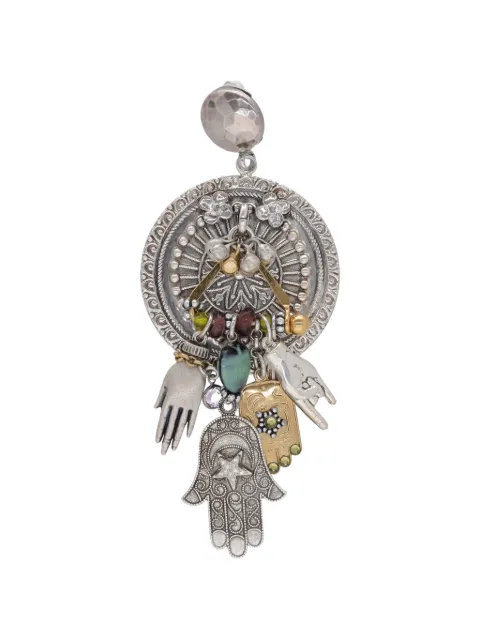 Vintage medallion pendant clip-on earring