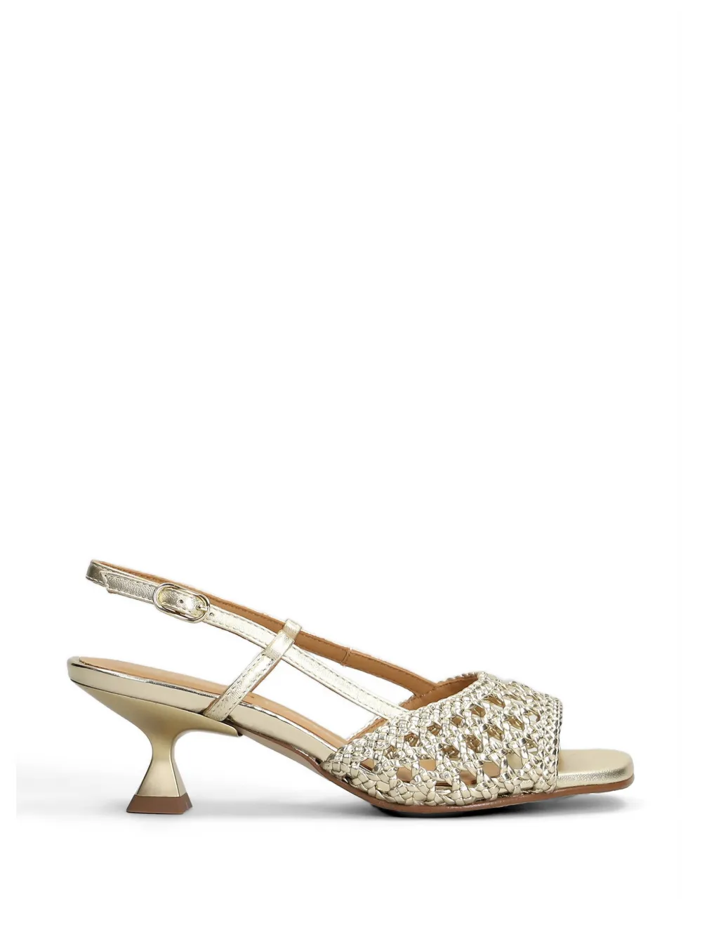 Pedro Miralles woven slingback heeled sandals - Oro