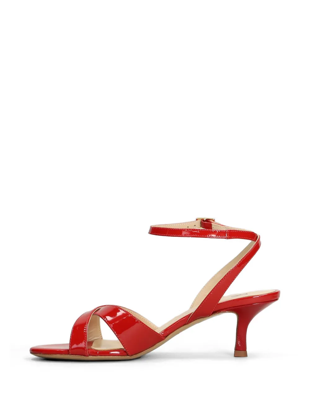 Fabio Rusconi patent crossover-strap sandals Rood
