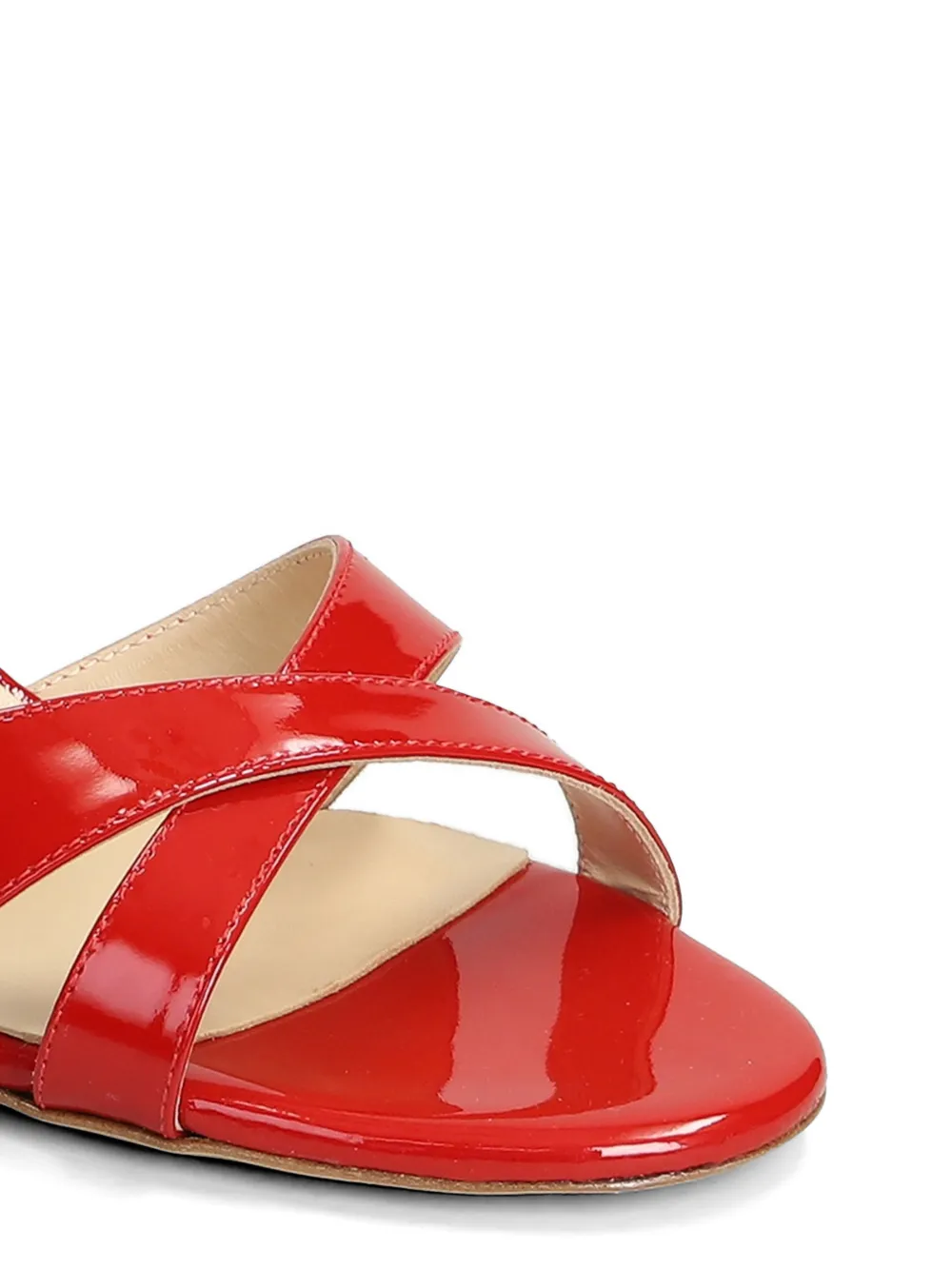 Fabio Rusconi patent crossover-strap sandals Rood