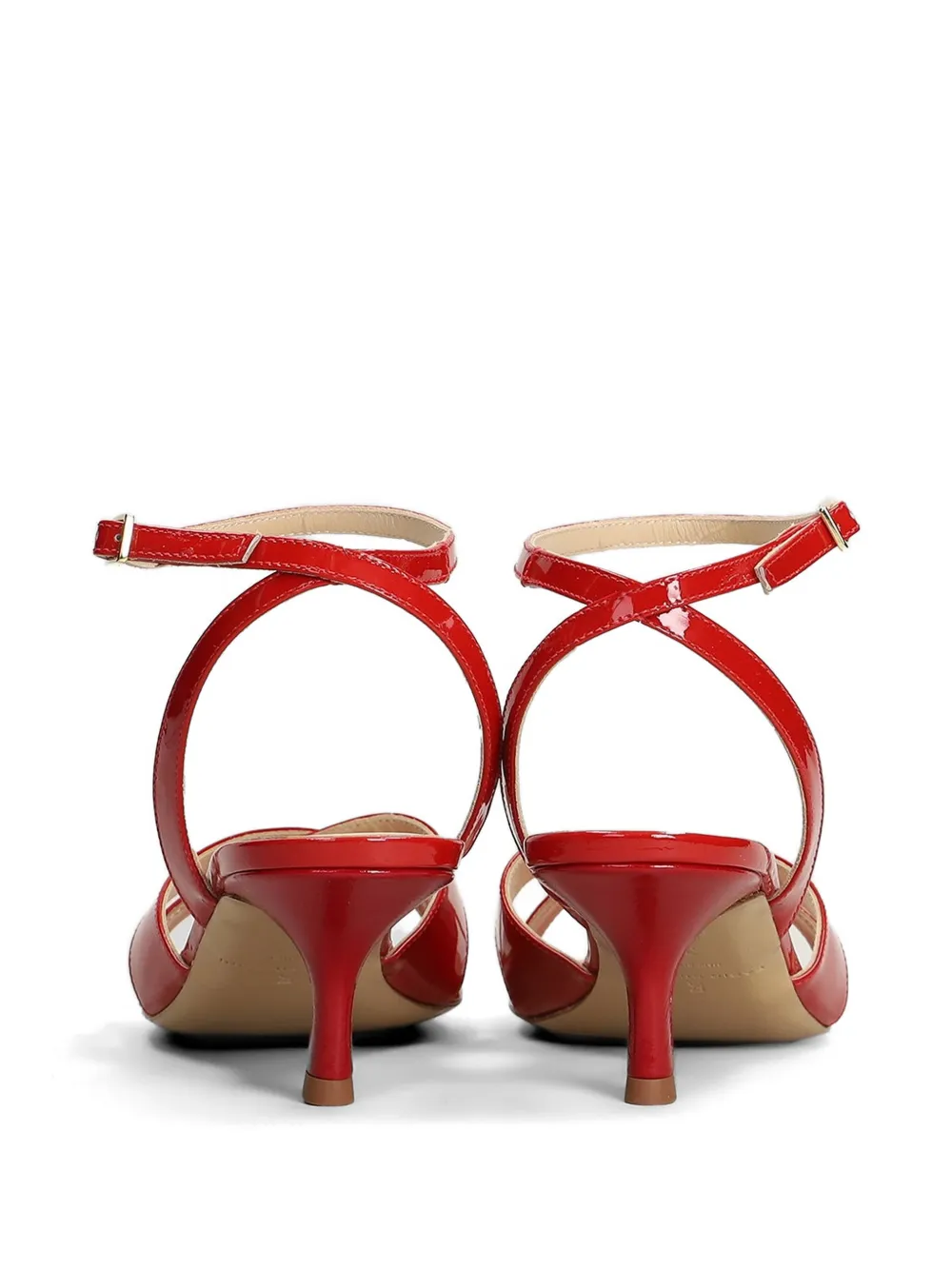 Fabio Rusconi patent crossover-strap sandals Rood