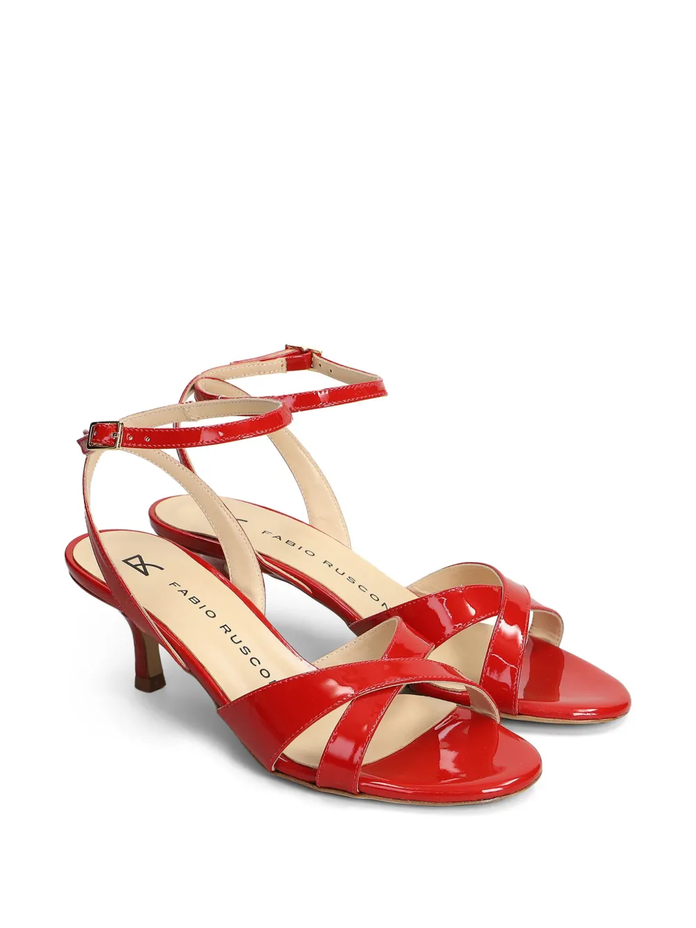 Fabio Rusconi Lakleren sandalen met gekruiste bandjes Rood