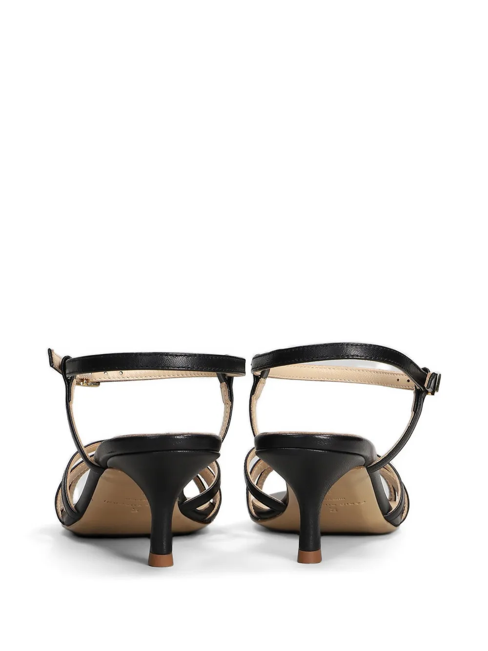 Fabio Rusconi criss-cross kitten-heel sandals Zwart