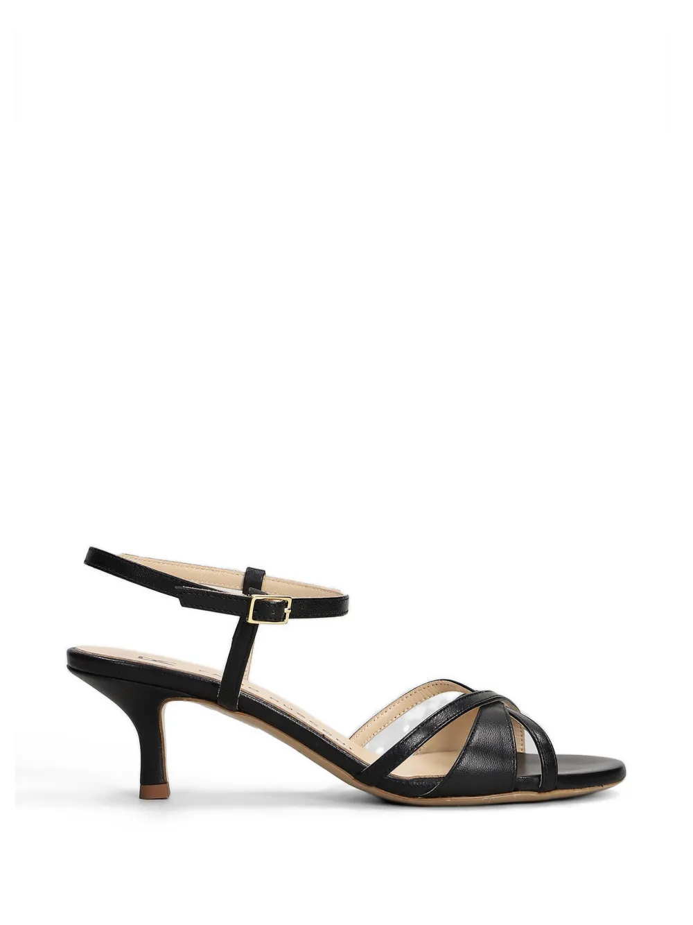 Fabio Rusconi criss-cross kitten-heel sandals Zwart