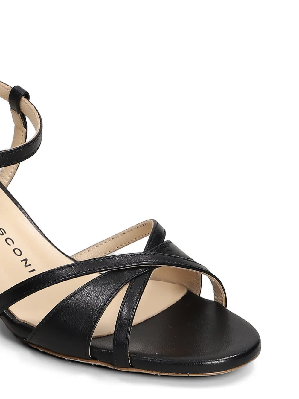 Fabio Rusconi criss-cross kitten-heel sandals Zwart