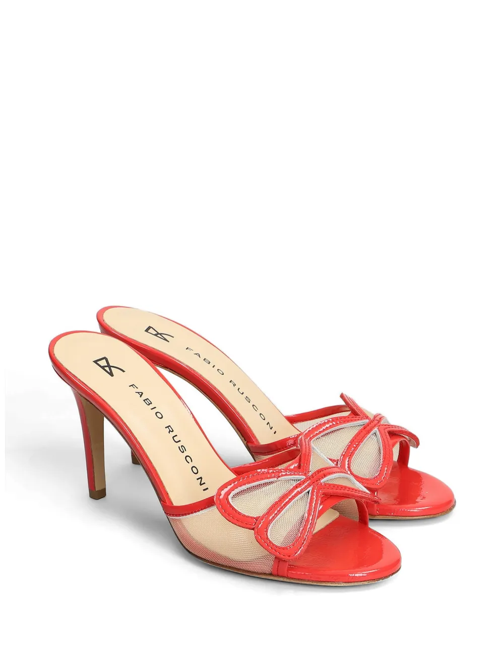 Fabio Rusconi bow-detail mesh mules Rood