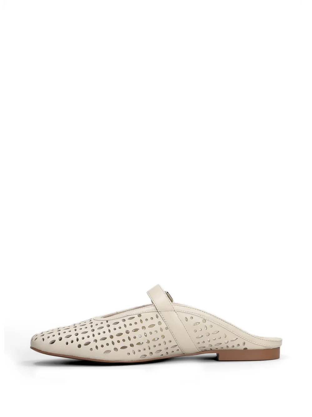 Bibi Lou Maia laser-cut buckle-strap mules Beige