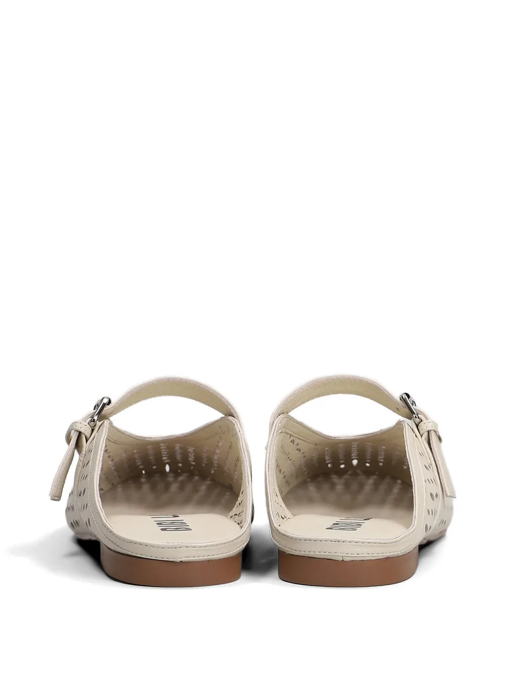 Bibi Lou Maia laser-cut buckle-strap mules Beige