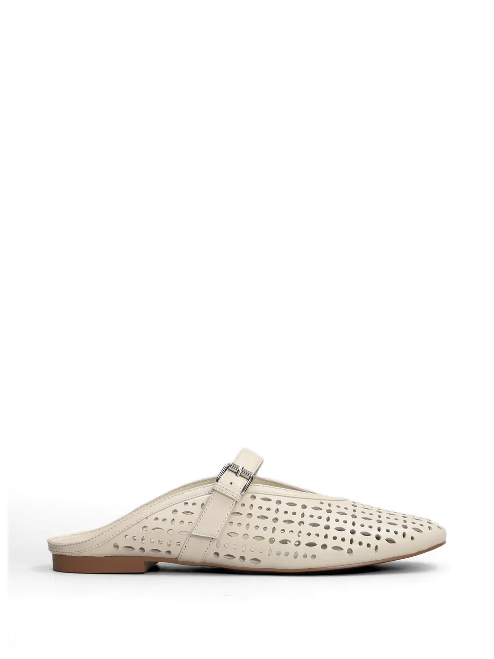 Bibi Lou Maia laser-cut buckle-strap mules Beige