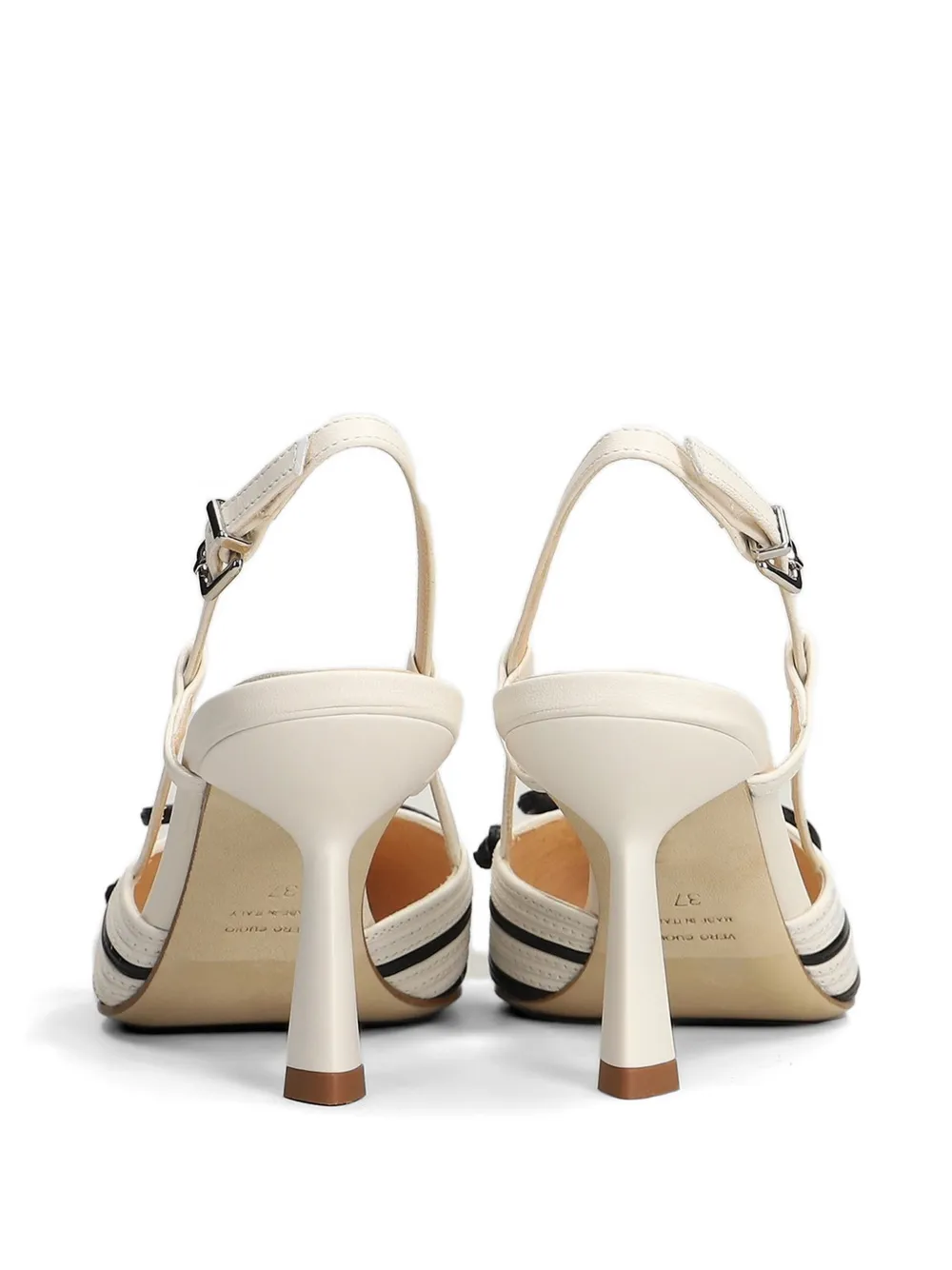 Chantal striped bow-detail pumps Wit