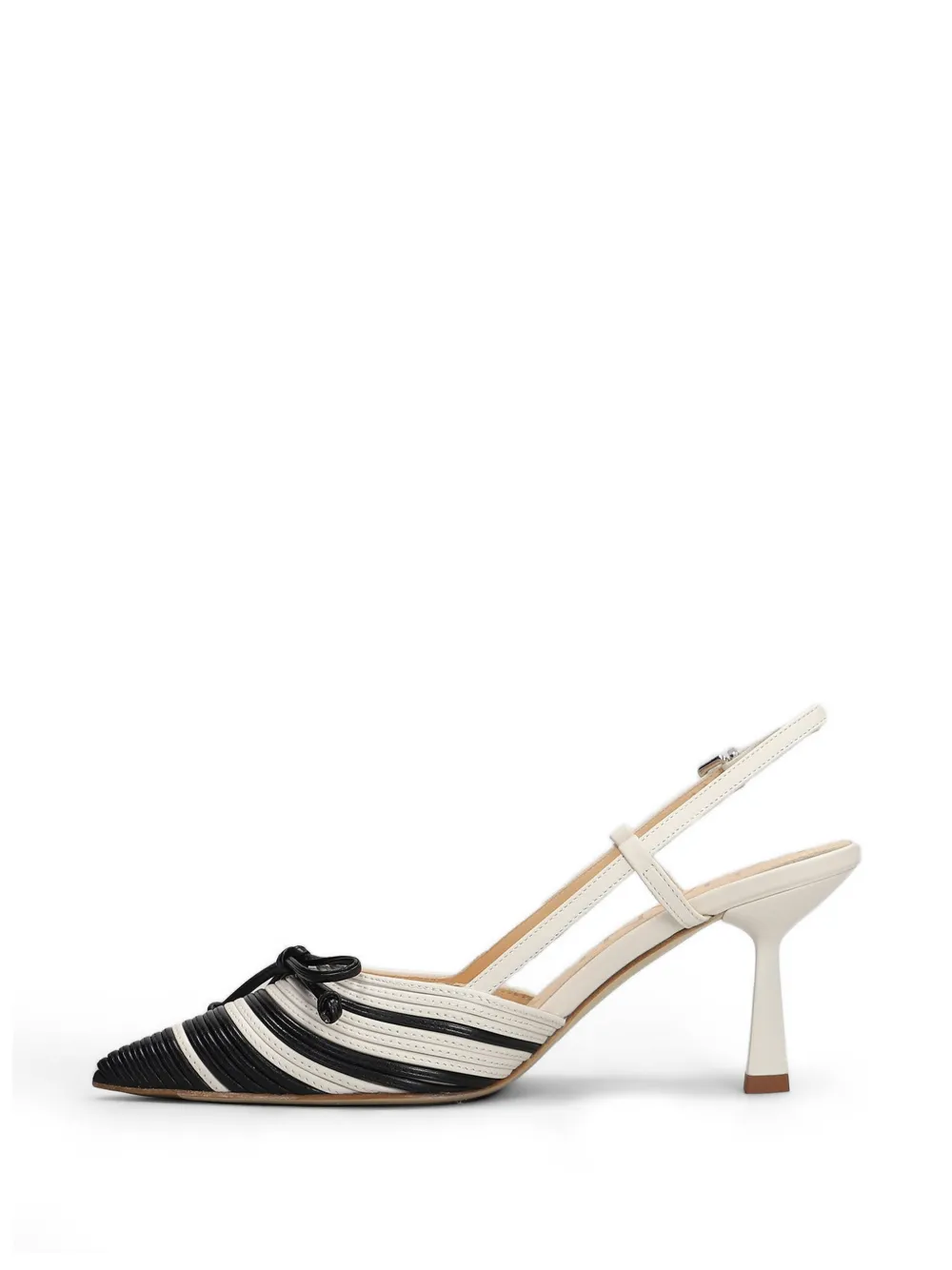 Chantal striped bow-detail pumps Wit