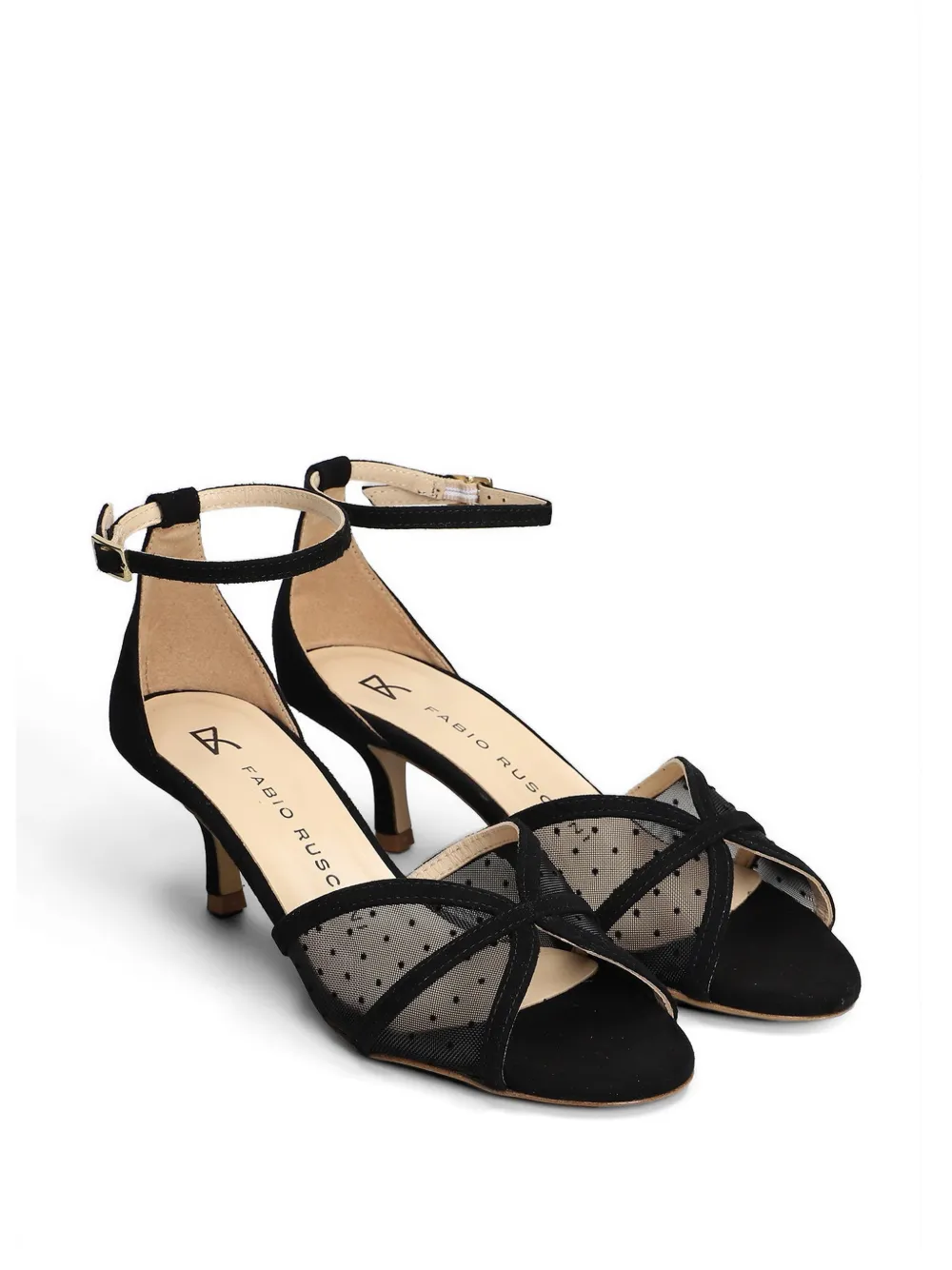 Fabio Rusconi polka-dot mesh sandals Zwart