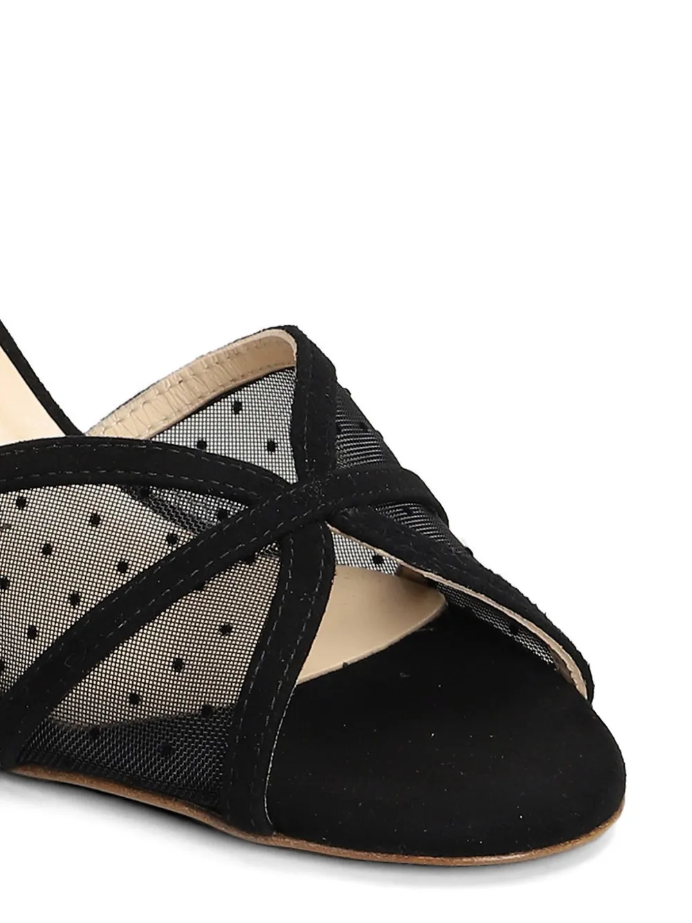 Fabio Rusconi polka-dot mesh sandals Zwart