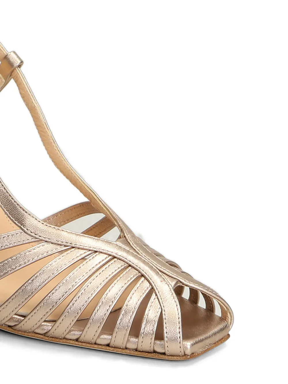 Chantal Pumps met bandjes en gekooid detail Goud