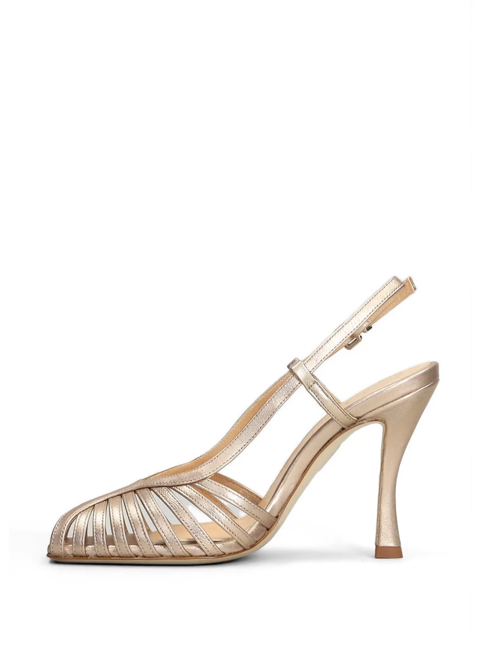 Chantal Pumps met bandjes en gekooid detail Goud