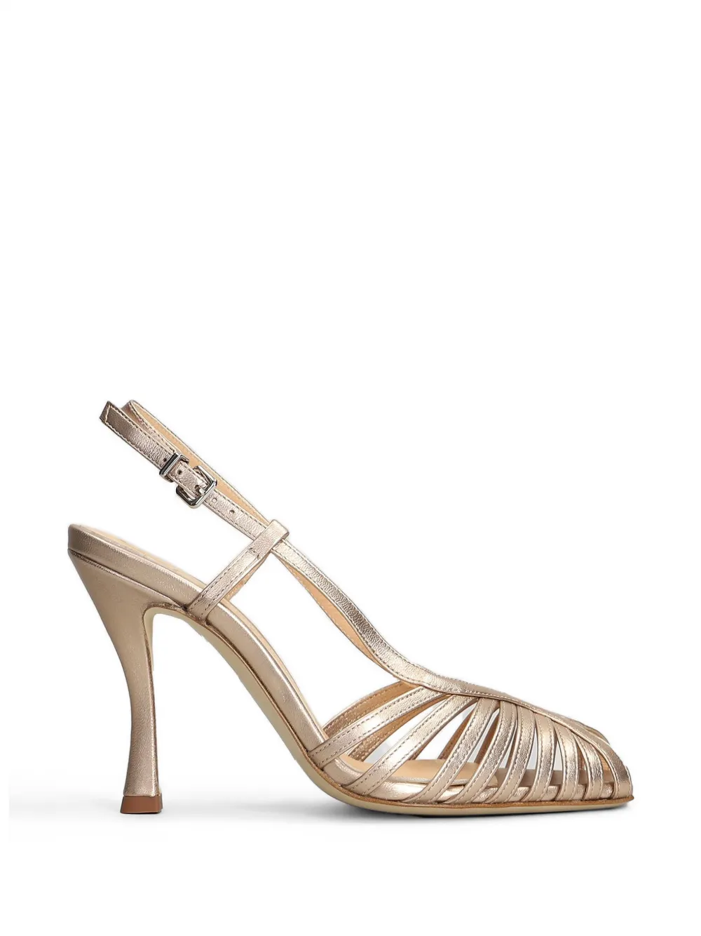 Chantal Pumps met bandjes en gekooid detail Goud
