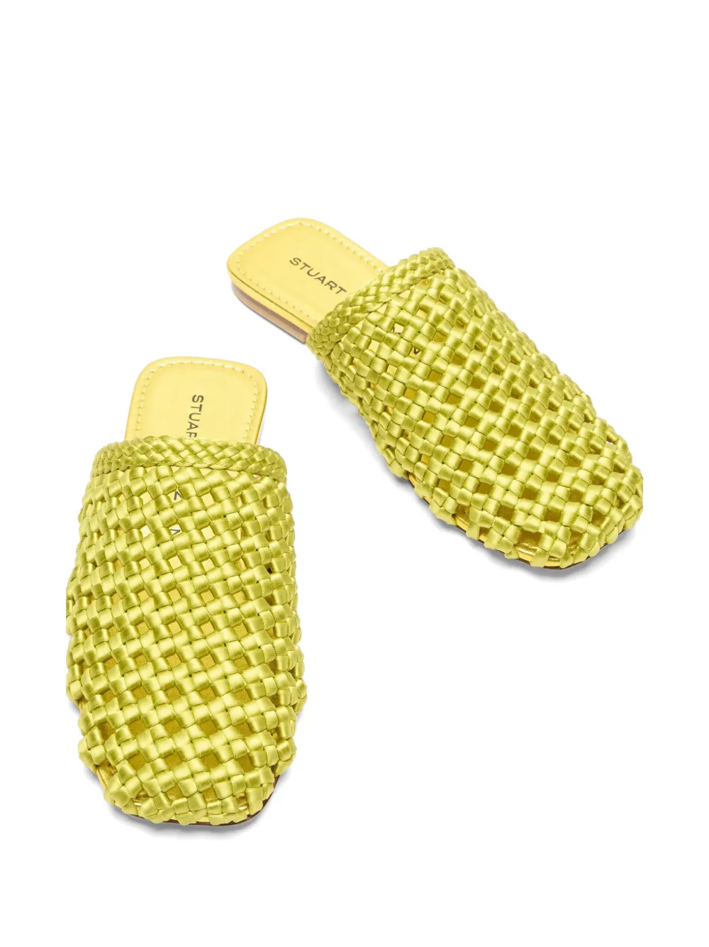 Stuart Weitzman Marina geweven muiltjes Groen