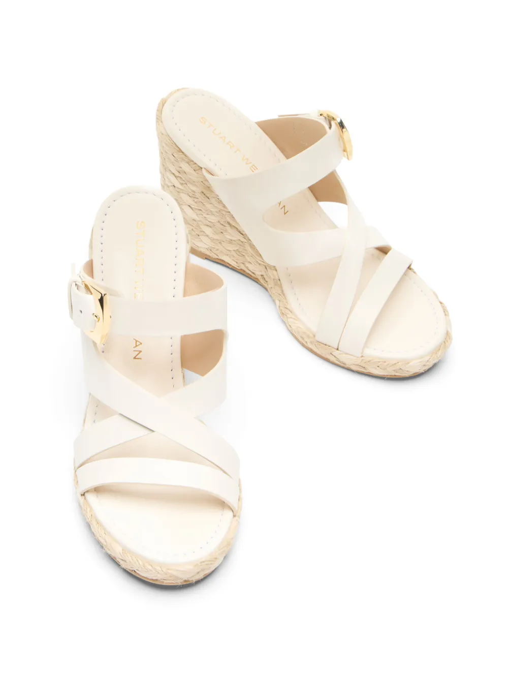 Stuart Weitzman Sai espadrilles met gesp Wit