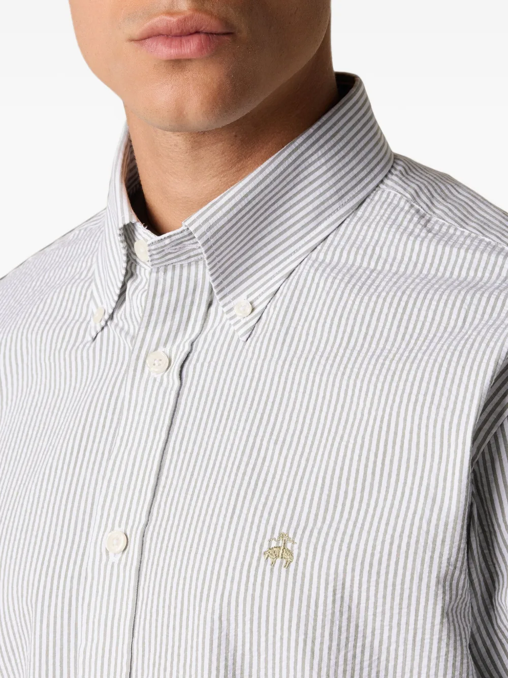 Brooks Brothers Overhemd met geborduurd logo Groen