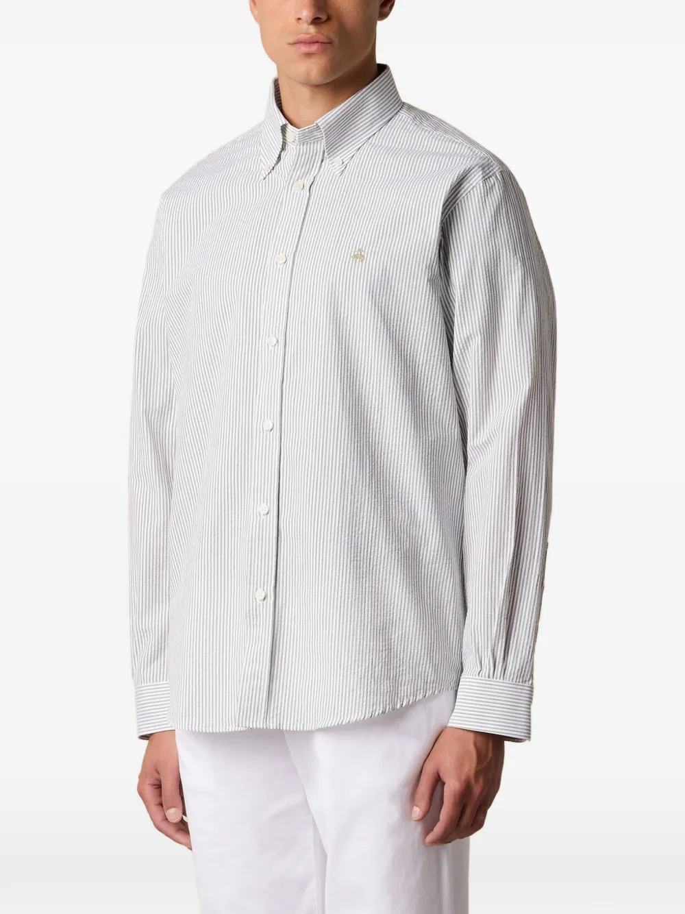 Brooks Brothers logo-embroidered button-down shirt - Verde