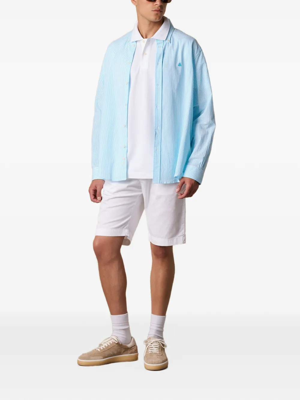 Brooks Brothers Overhemd met geborduurd logo Blauw