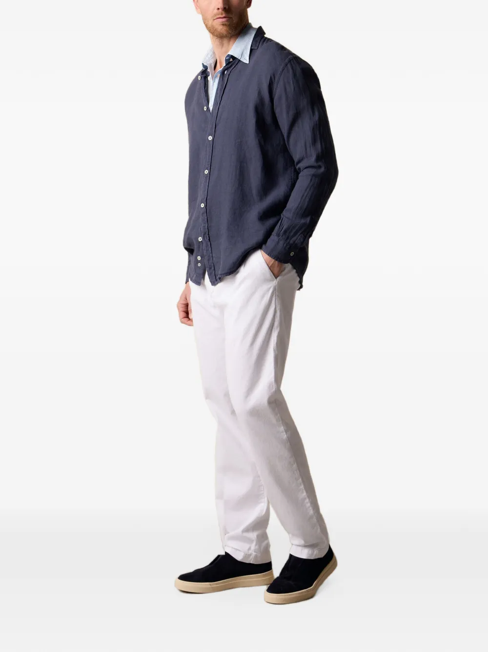Brooks Brothers Linnen overhemd Blauw