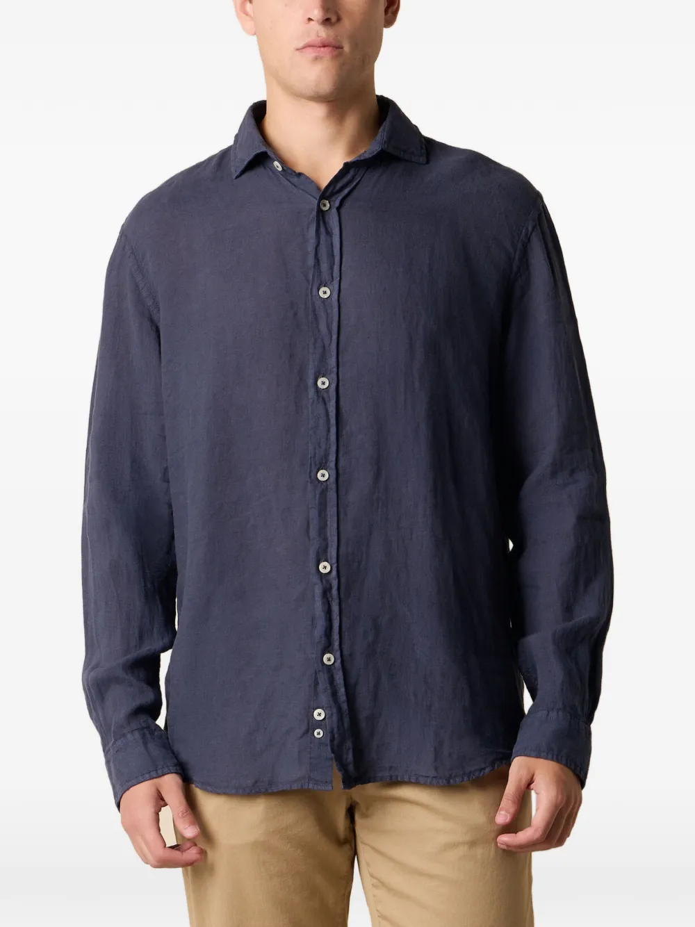 Brooks Brothers spread-collar linen shirt - Blau