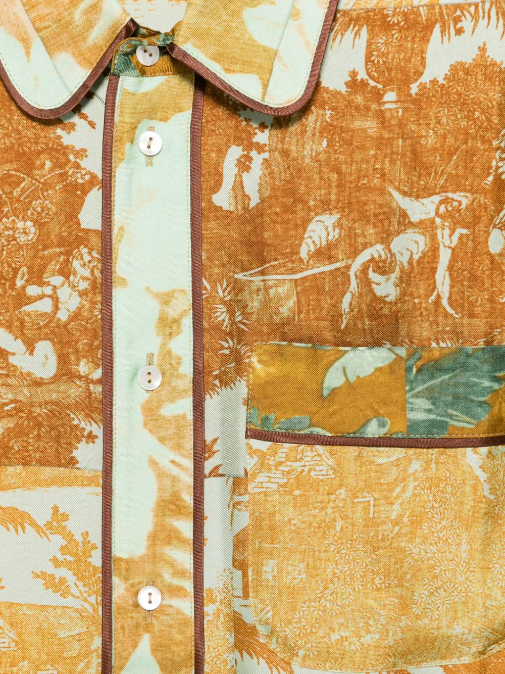 Pierre-Louis Mascia Aloe Toile de Jouy blouse met print Oranje