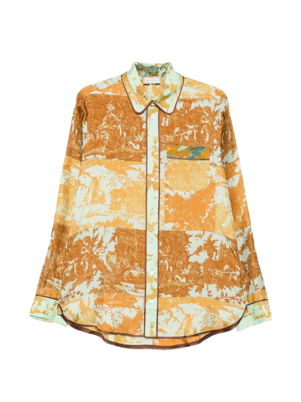 Pierre-Louis Mascia Aloe Toile de Jouy-print shirt - Arancione