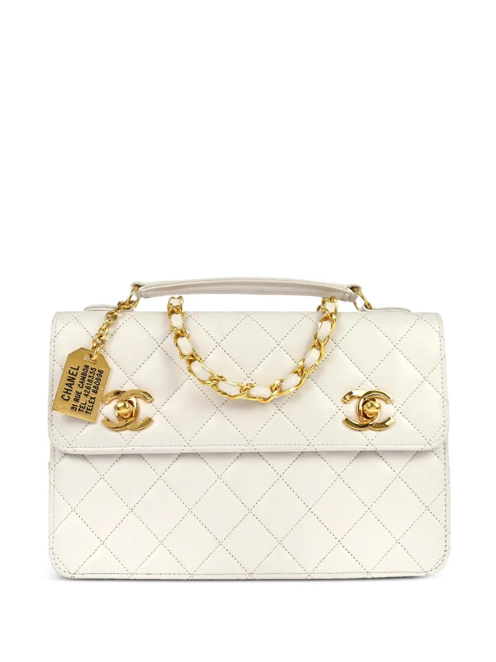 CHANEL Pre-Owned Double Turnlock two-way handbag - Bianco