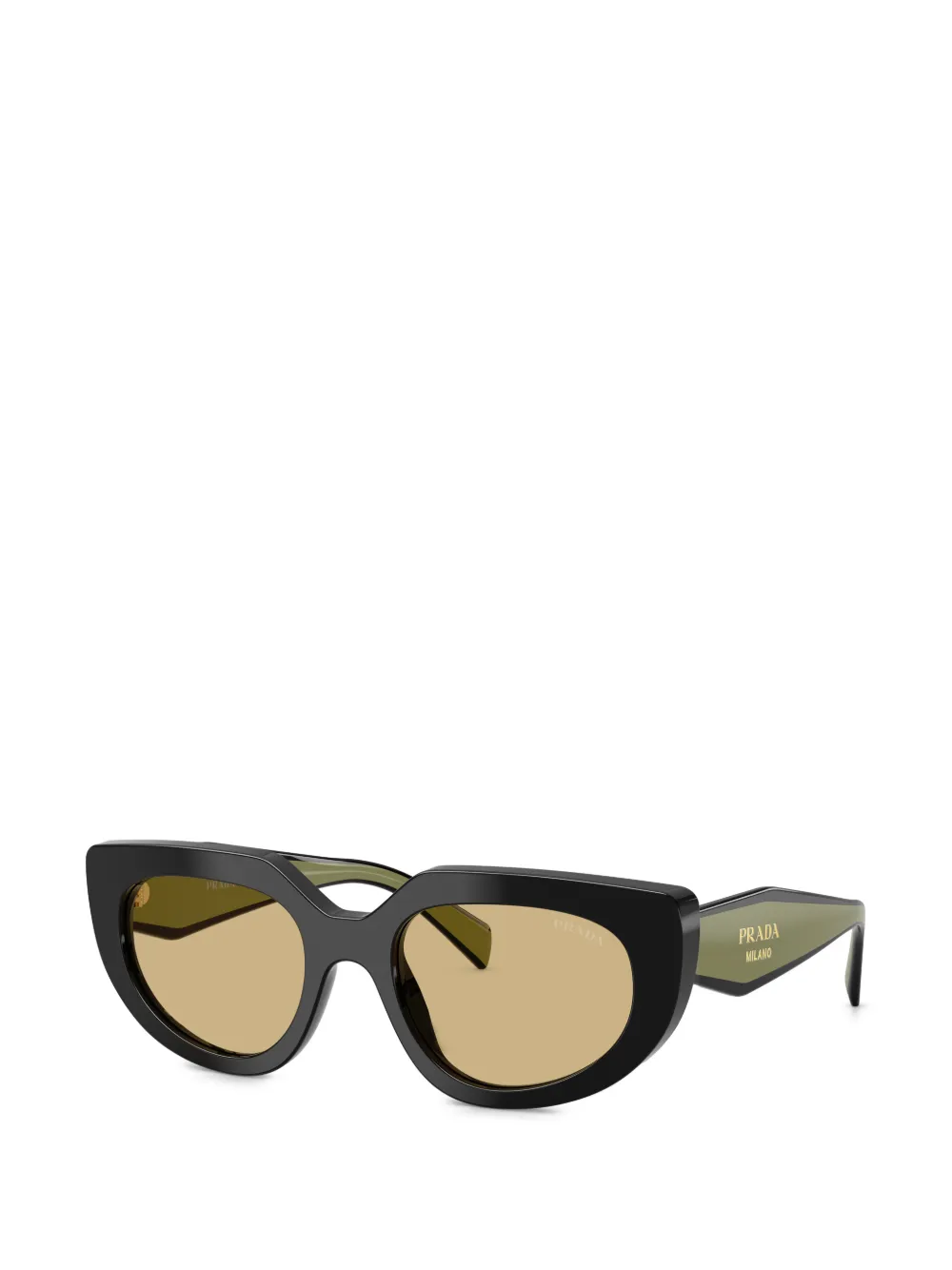 Prada Eyewear Zonnebril met ovalen montuur Zwart