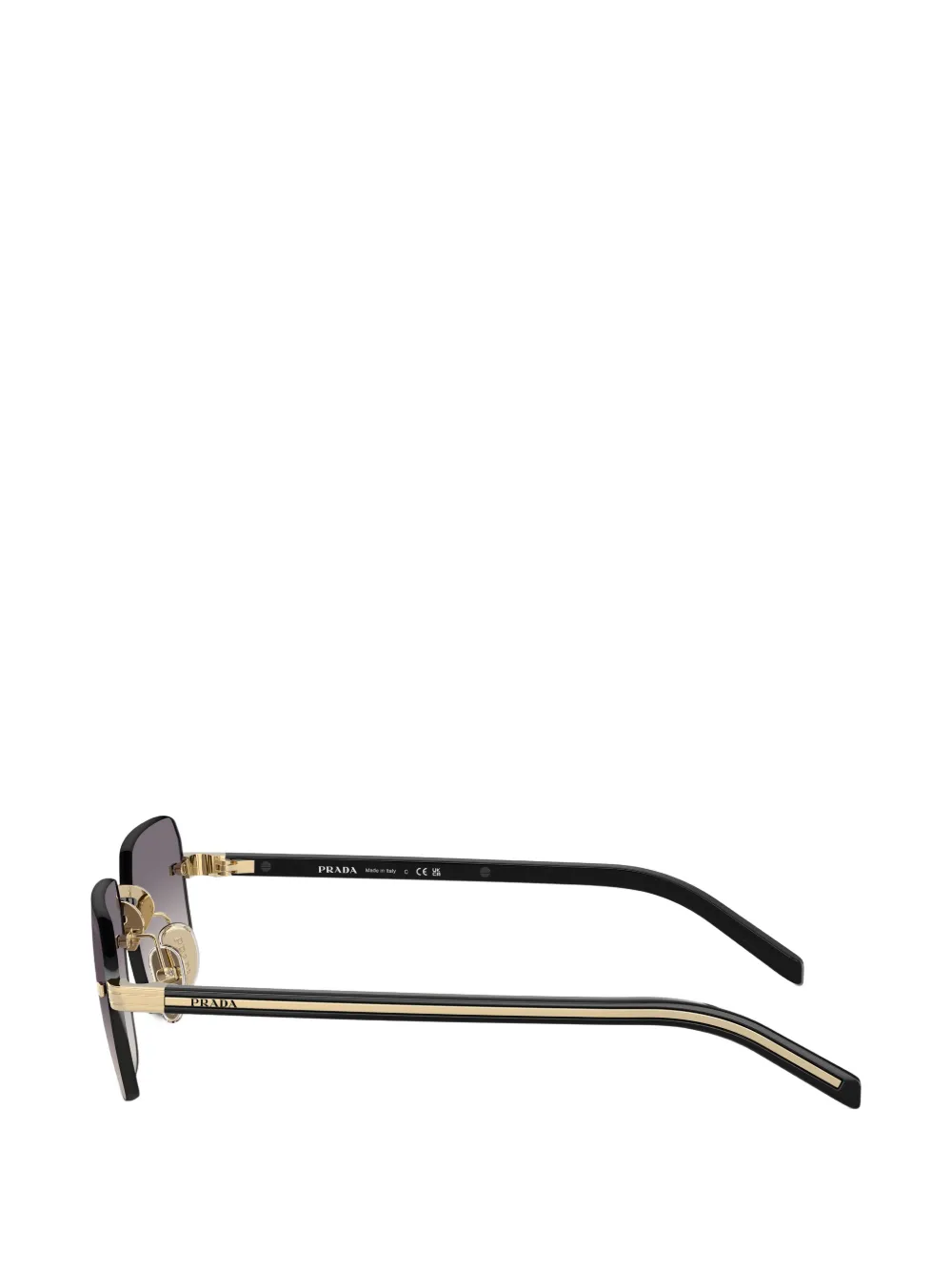 Prada Eyewear Zonnebril met rechthoekig montuur Goud
