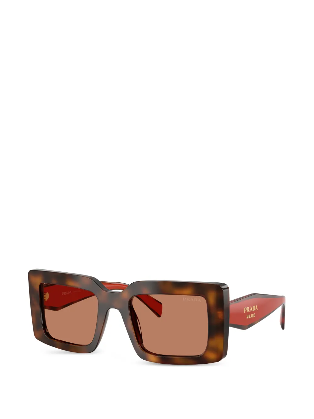Prada Eyewear Zonnebril met schilpadschild design Bruin