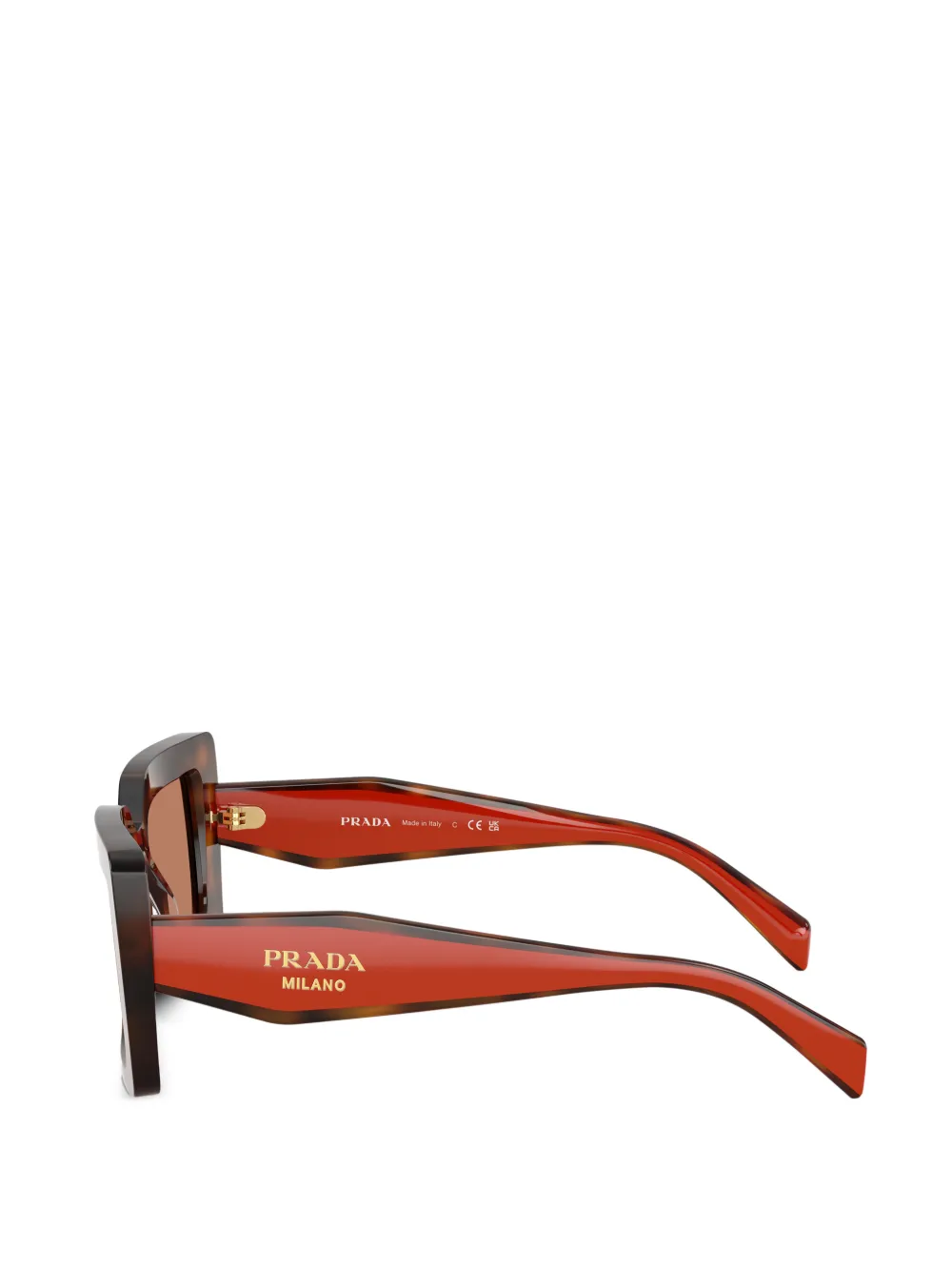 Prada Eyewear Zonnebril met schilpadschild design Bruin