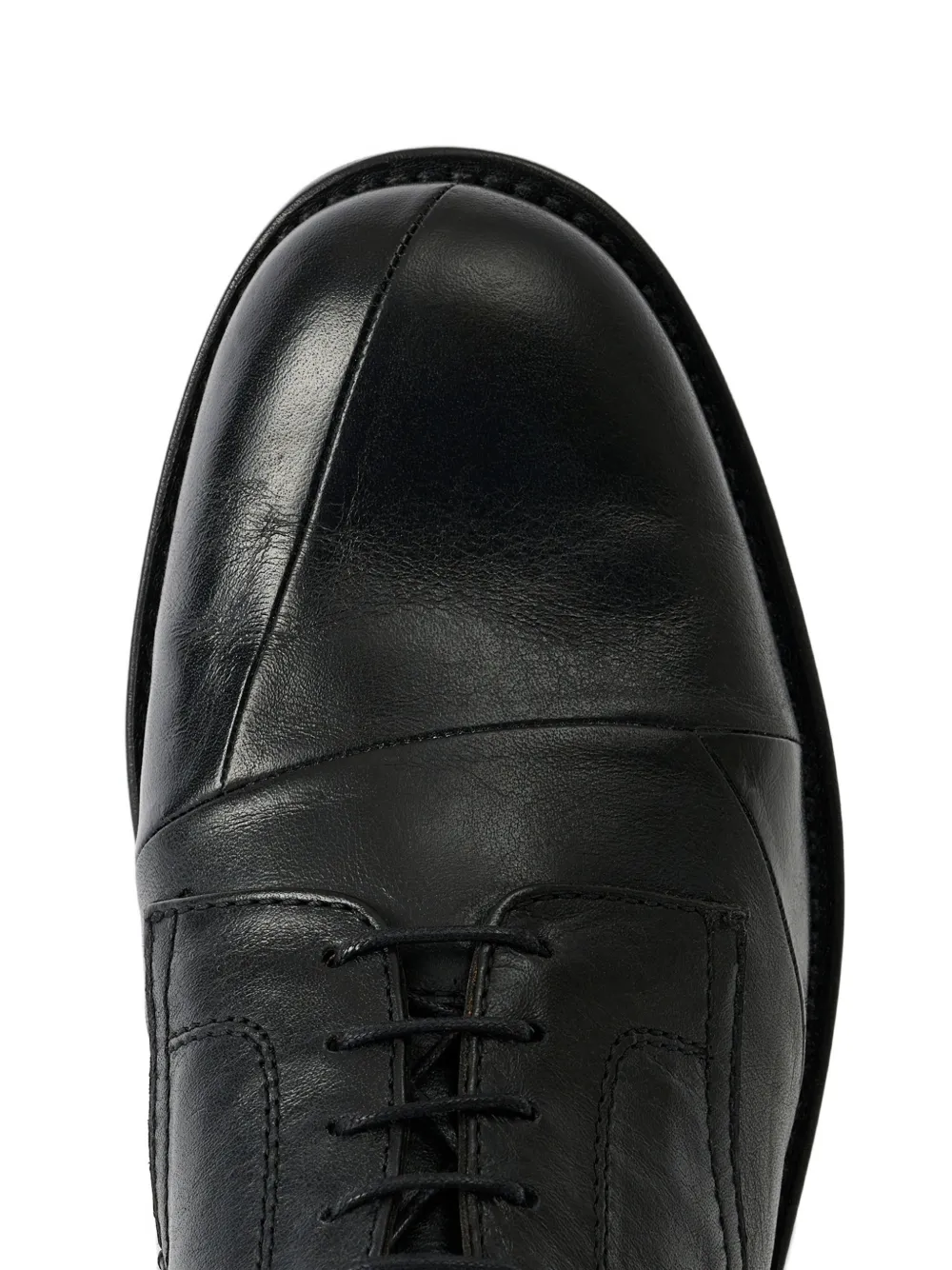 OUR LEGACY Parade leren veterschoenen met patches Zwart