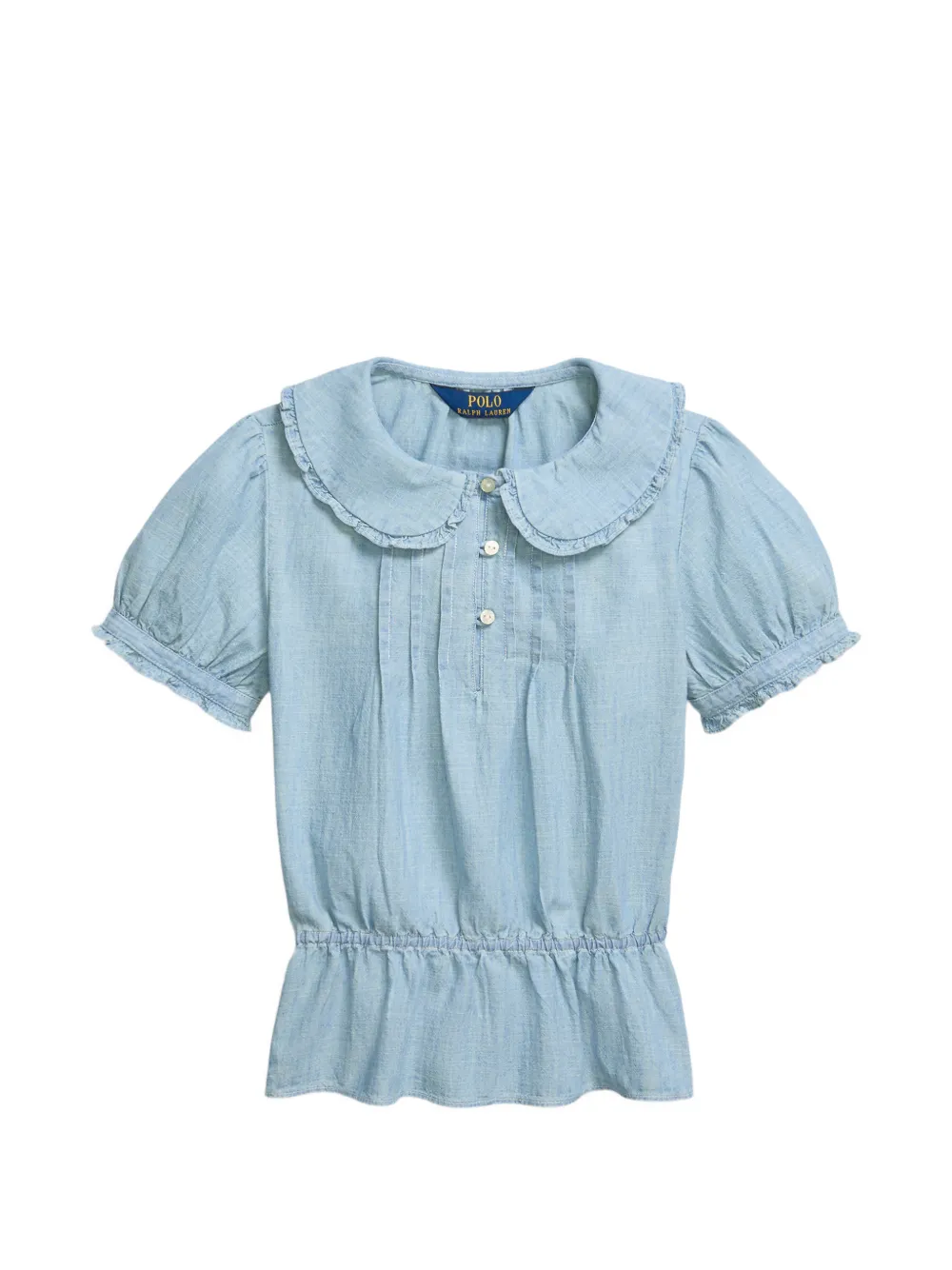 POLO RALPH LAUREN KIDS ruffled-collar peplum blouse - Blu