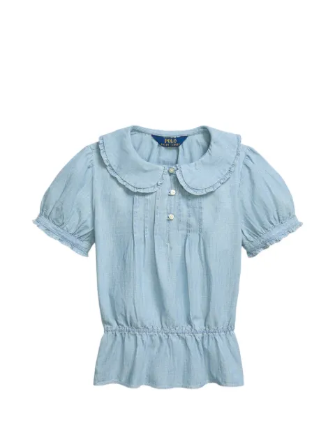 POLO RALPH LAUREN KIDS ruffled-collar peplum blouse