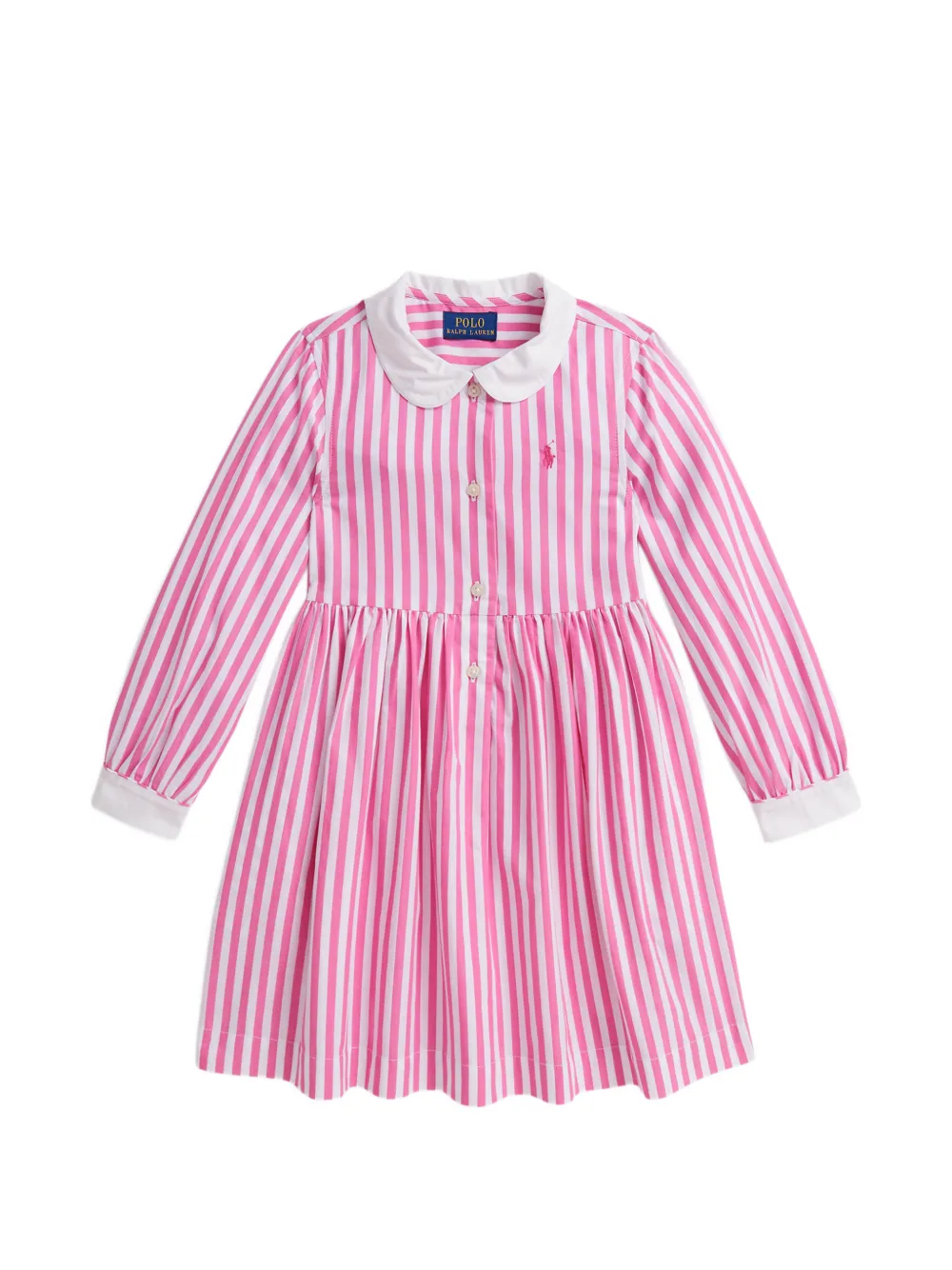 POLO RALPH LAUREN KIDS striped poplin dress - Rosa