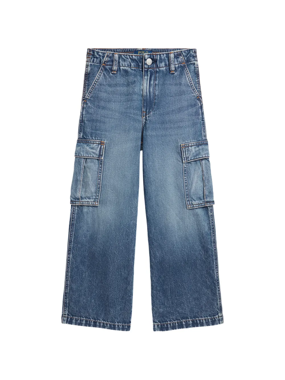 POLO RALPH LAUREN KIDS elasticated-waist cargo-pocket jeans - Blu