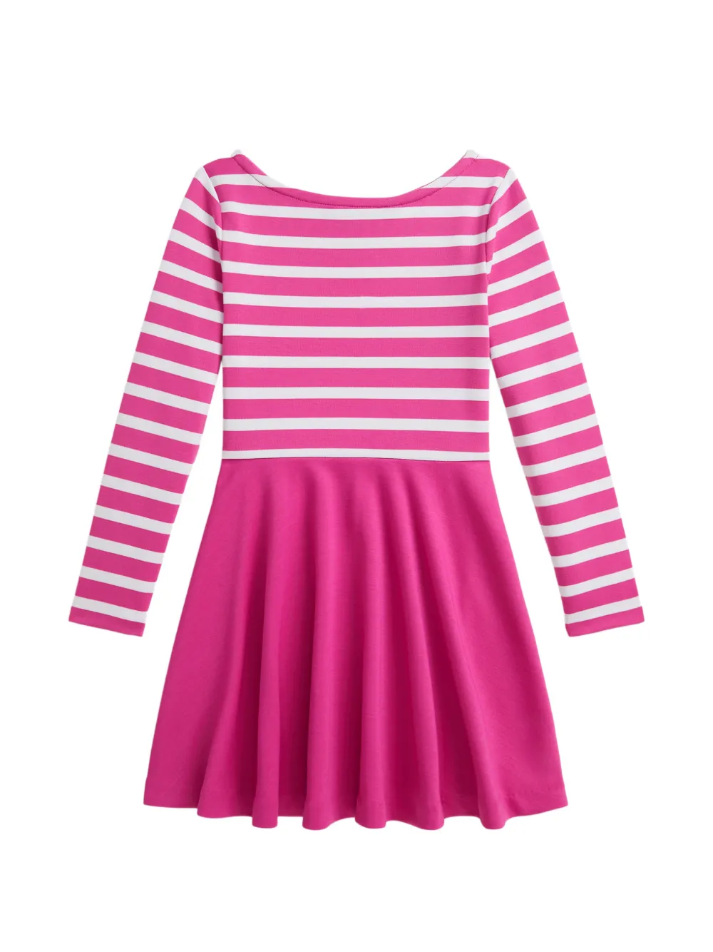 POLO RALPH LAUREN KIDS Gestreepte jurk met Pony-borduurwerk Roze