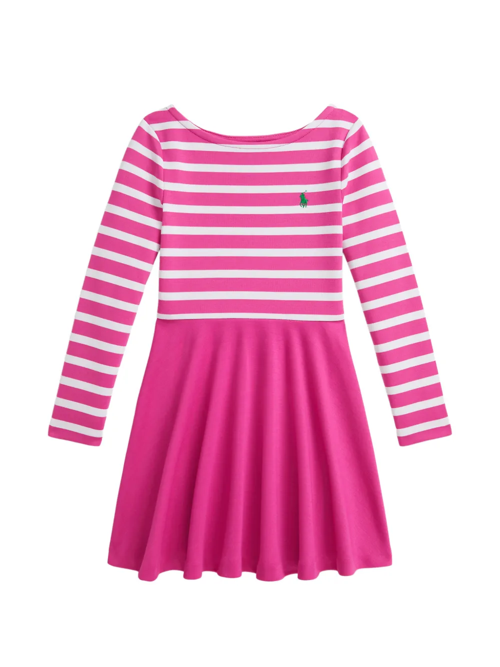 POLO RALPH LAUREN KIDS striped Pony-embroidered dress - Rosa