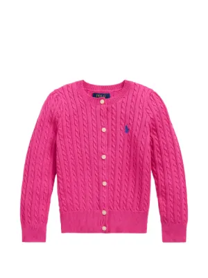 POLO RALPH LAUREN KIDS ケーブルニット カーディガン | ピンク